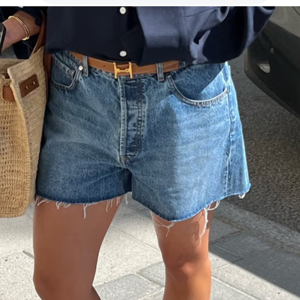 Djerf Avenue Denim Shorts Vintage Blue NWT Size 32 XL 14